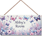 Personalized Sign Vintage Butterfly Wall Decor For Kids Room Decoration Nursery Decor Party Decorations For Little Man Cave Wall Art Decor For Boys Room Girls Bedroom