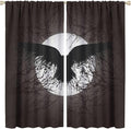 Cool Raven Print Blackout Curtains for Bedroom,Vintage Nordic Viking Theme Dead Tree Crow Full Moon Rod Pocket Thermal Insulated Room Darkening Curtains 2 Panels 45L x 21W