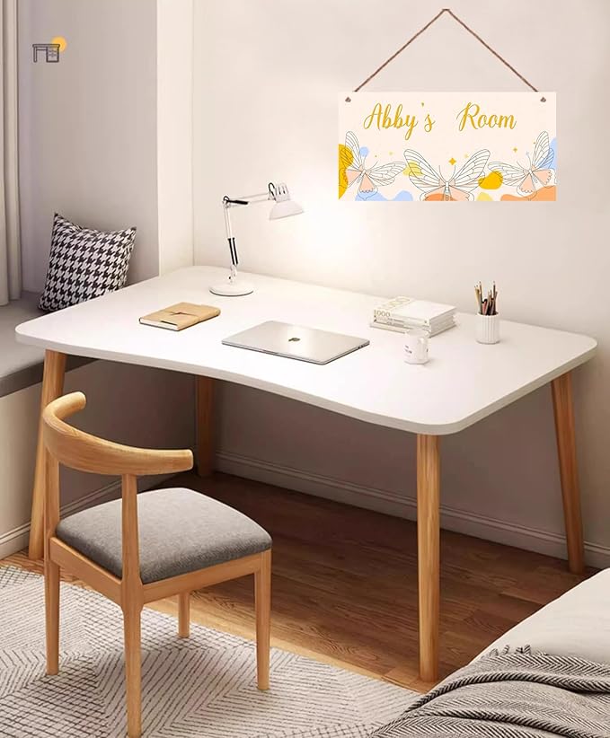Personalized Sign Butterfly Floral Room Door Sign Girls Bedroom Kids Room Baby Nursery Wall Decor Custom Name Fantasy Art Wooden Plaque for Little Man Cave