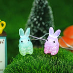 BOHON 3D Bunny Easter Lights String, 10 ft 30 LEDs Colorful Rabbit Battery Operated String Lights with Remote &Timer, Easter Decorations Indoor, Fairy Lights for Spring Window Decor