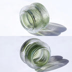 Woho Ribbed Glass Votive Candle Holders Set of 6, Vintage Tealight Candle Holder for Wedding Decor, Elegant Tea Lights Candle Holder for Dinner Table/Christmas Decorations(Green, 2.1" H X 2.75" D)