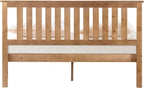 Mellow Marley 14 Inch Solid Wood Platform Bed with Paneled Headboard, Natural Pine, King