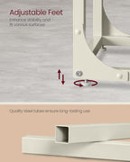 VASAGLE C-Shaped End Table, Small Side Table for Couch, Sofa Table with Metal Frame for Living Room, Bedroom, Bedside, Cream White