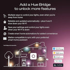 Philips Hue Smart LED A19 Bulb, White & Color Ambiance, E26 Base, 7.2W, Full Spectrum Light 1000K-20000K, 810 Lumens, Dimmable, Works with Alexa, Google, & Apple Home,1pk