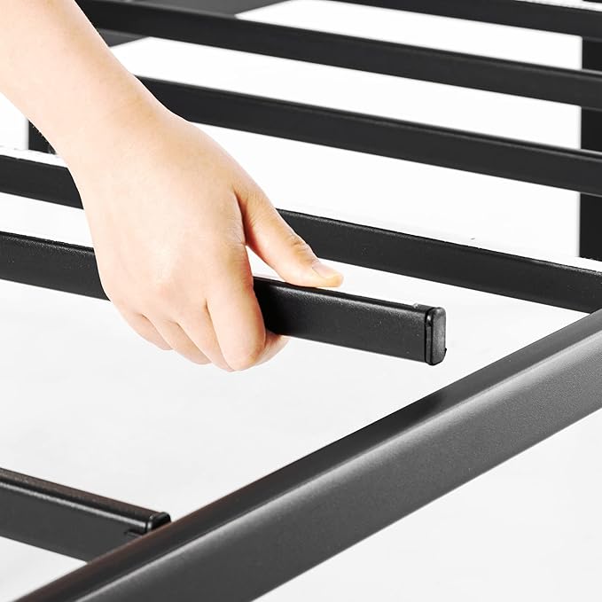 Best Price Mattress 14 Inch Metal Platform Beds w/ Heavy Duty Steel Slat Mattress Foundation (No Box Spring Needed), King Size, Black
