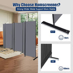 Room Divider 6FT Portable Room Dividers and Folding Privacy Screens, 132'' W Fabric Divider for Room Separation, 6 Panel Partition Room Dividers Freestanding Wall Divider Screen for Dorm Studio Office