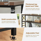 HOMBAZAAR Sofa Table,Industrial Console Table with Storage,Entryway Table with Engineered Wood and Metal,Rustic 3 Tier Shelf for Living Room,Hallway,Brown,55 Inch