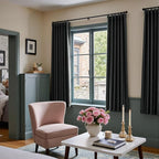 Lazzzy Velvet Blackout Curtains Thermal Insulated Room Window Drapes Super Soft Luxury Curtains for Living Room Bedroom Rod Pocket 2 Panels, Black, 52" W x 72" L