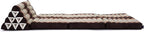 Leewadee 3-Fold Mat XXL with Triangle Cushion – Firm TV Pillow, Foldable Mattress with Cushion Made of Kapok, 67 x 31 inches, Brown