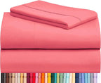 LuxClub 3 PC Sheet Set Bed Sheets Deep Pockets 16" Eco Friendly Wrinkle Free Cooling Machine Washable Hotel Bedding Silky Soft - Vermilion Twin XL