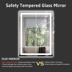 36"x 36" LED Bathroom Mirror with Lights, Double Lighting Sources Dimmable, LED Mirror for Bathroom, Anti-Fog, Lighted Bathroom Vanity Mirror for Wall, ETL Listed, Tempered Glass(Horizontal/Vertical)
