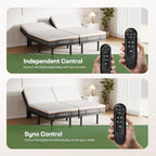 Marsail MS01 Split King Adjustable Bed Frame + 10-inch Gel Memory Foam Mattress, Adjustable Bed Base with Under-Bed Nightlight, Wireless Remote Control Adjustable Bed with 4 Height Options, Split King