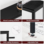 70.9'' Console Table with Power Outlet, Narrow Sofa Table, Industrial Entryway Table with USB Ports, Behind Couch for Entryway, Hallway, Foyer, Living Room, Black CTHB18E01