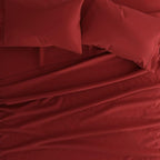 Linen Market Brushed Microfiber Queen Sheet Set 4 Piece – Oeko-TEX Certified Ultra Soft & Wrinkle-Free - 16" Deep Pocket Sheets - Easy Care Queen Size - Burgundy