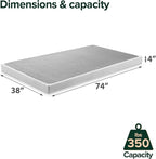ZINUS Quick Lock Metal Smart Box Spring, 4 Inch Mattress Foundation, Strong Metal Structure, Easy Assembly, Twin, White