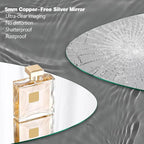 Niccy Round Led Mirror for Bathroom, 44" Circle Frameless Backlit Mirror wiht Light, Anti-Fog, 3 Colors, Waterproof, Memory Function