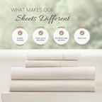 Linen Market Bed Sheets for California King Size Bed (Ivory) - Sleep Better Than Ever with These Soft and Cooling California King Sheets - Deep Pocket Fits 16" Thick Beds - 4 Piece Cal King Sheet Set