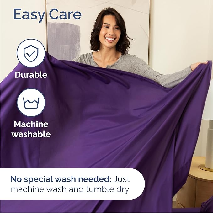 Cal King 6 Piece Sheet Set - Comfy Breathable & Cooling - Ultra-Soft Hotel Luxury Bedding Set with 8-16 Inch Deep Pockets - 1 Flat & 1 Fitted Sheet & 4 Pillowcases - Wrinkle Free & Easy Care - Purple