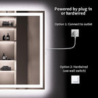 LOAAO 20X28 LED Bathroom Mirror with Lights, Anti-Fog, Dimmable, Backlit + Front Lit, Lighted Bathroom Vanity Mirror for Wall, Memory Function, Tempered Glass, Shatter-Proof, ETL Listed