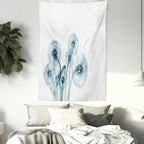 Ambesonne Flower Tapestry by Ambesonne, Unusual Image of Dandelions on Simple Background Uv Style Negative of Nature Art, Wall Hanging for Bedroom Living Room Dorm, 40 W X 60 L Inches, Teal White