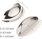 khtumeware 2 Pack 3-1/2" Drawer Pulls Polished Nickel Cabinet Cup Pulls Kitchen Hardware Cabinet Handles Drawer Handles Knobs 3.5 inch Hole Center