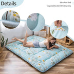 MAXYOYO Rustic Floral Korean Floor Mattress Japanese Futon Mattress, Foldable Bed Roll Up Camping Mattress Floor Lounger Bed Couches and Sofas Mattress Topper, Full