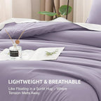 Litanika Grayish Purple Comforter Set Twin/Twin XL Size, 2 Pieces Lightweight Solid Bedding Comforter Set, All Season Fluffy Bed Set (66x90In Comforter & 1 Pillowcase)