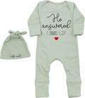 Little Answered Prayer Bodysuit Infant Romper Baby Announcement 0-3 Months Clothes Cute Religious Boys Girls Outfit