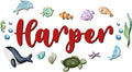 Custom Nursery Name Sign with Themed Decor Kit | Personalized Wooden Wall Art for Baby, Kids Room | Space, Jungle, Circus, Under the Sea, Woodland, Rainbow (40", Under the Sea)