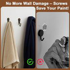 POZEAN 60 Pack Wall Hooks for Hanging, Heavy Duty Small Coat Hooks Wall Mounted for Living Room, Bathroom, Kitchen, Bedroom for Key, Cup, Bag, Hat, Scarf, and More (Bronze)