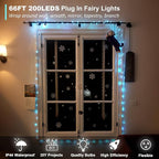 Fairy Lights USB Plug in 66ft 200LEDs with Remote, Warm White 17 Color Changing Light Twinkle Firefly String Lights for Bedroom Party Wedding Christmas Tapestry, Multicolor Colors (USB&Plug)