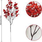 Uieke 15 Pcs Babys Breath Artificial Flowers Bulk Silk Red Faux Flowers Real Touch Gypsophila Bouquet for Christmas Halloween Home Wedding Decoration