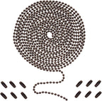 SmoTecQ Ceiling Fan Pull Chain, 120" Rust Proof Copper 3mm Beaded Extension Chains with 12 Matching Connectors, Bronze