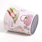 PU Leather Small Trash Can Wastebasket, Round Garbage Container Basket for Bathrooms, Laundry Room, Kitchens, Offices, Kids Rooms, Bedrooms,Dorms,Home Decorative Art Bin, 2.9 Gallon(Fashion Style)