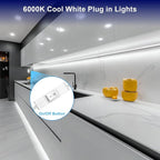 maylit Under Cabinet Strip Lighting Plug in 48in, Ultra Bright Small LED Light Bar, 6000K Cool White, 110V-120V Wired Lights for Kitchen Cabinet, Counter, Workbench, Desk, Closet, Shelf, Indoor