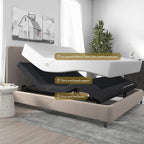 SHA CERLIN 14 Inch Twin XL Size Metal Adjustable Bed Base/Upholstered Bed Frame with Head and Foot Articulation Incline, Wireless Remote, Wood Board Support (Only Base)