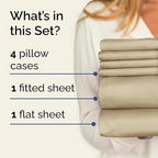 Cal King 6 Piece Sheet Set - Comfy Breathable & Cooling - Ultra-Soft Hotel Luxury Bedding Set with 8-16 Inch Deep Pockets - 1 Flat & 1 Fitted Sheet & 4 Pillowcases - Wrinkle Free & Easy Care - Beige