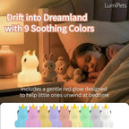 Lumipets Remote Control Silicone Night Light for Kids - Unicorn Design with 9 Soft Colors & Sleep Timer - Rechargeable, Battery-Operated Lamp for Bedroom | Baby Nursery, Toddler, Girls, Boys