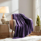 KMUSET Super Soft Throw Blanket Premium Silky Flannel Fleece Throw Size Purple Microfiber Lightweight Blanket All Season Use