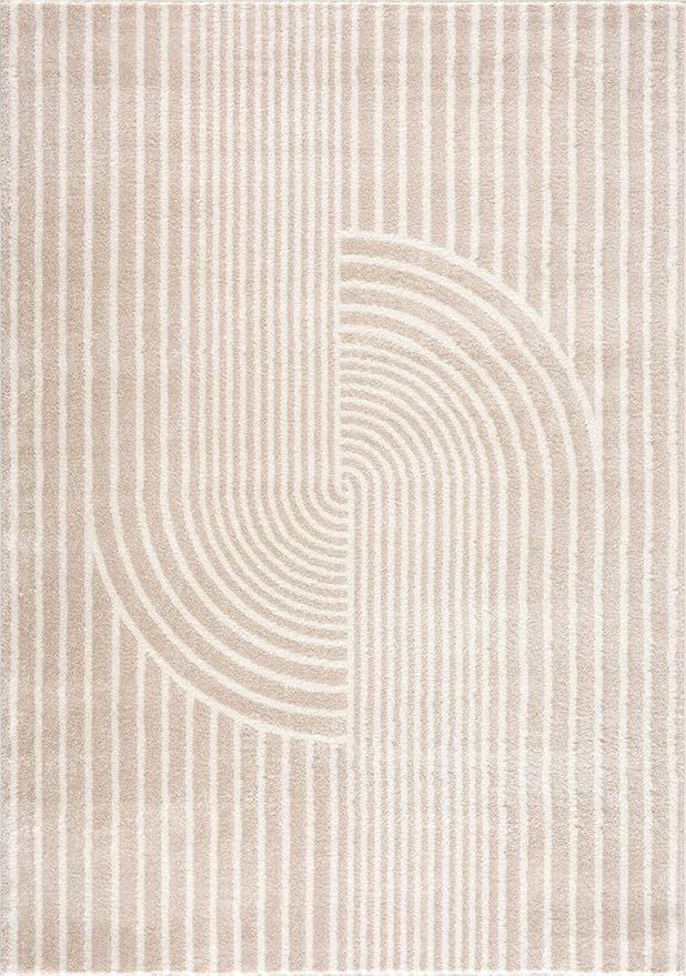 Abani Area Rug for Living Room -Nuevo 5' x 8' Beige Arch Pattern Area Rug, Soft and Durable Living Room Rug, Stain and Fade Resistant, Chic Modern Design, Pet & Kid Friendly