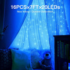 Olafus 16 Pack Blue Fairy Lights Battery Operated, IP68 Waterproof Mini String Light, 7ft Small LED Bottle Light for Wedding Vase Centerpieces Table Decorations Christmas Indoor Party Jars Gift