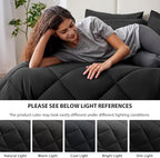 Love's cabin Twin Comforter Set Black, 5 Pieces Twin Bed in a Bag, All Season Twin Bedding Sets with 1 Comforter, 1 Flat Sheet, 1 Fitted Sheet, 1 Pillowcase and 1 Pillow Sham