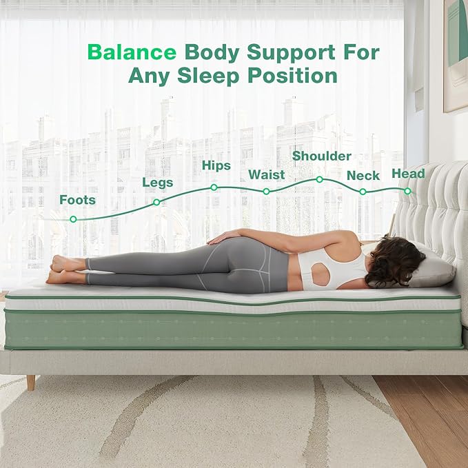 Novilla Twin Mattress, 10 Inch Hybrid Mattress in a Box, Gel Inflation Memory Foam with Pocket Coils Innerspring for a Cozy Night, Pillow Top Twin Size Mattresses, Medium Firm & Fit The Body's Curves