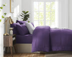 CozyLux Full Size Comforter Sets Purple, 7 Pieces Bed in a Bag, Purple Comforter Full Size, All Season Bedding Sets with Stitch Quilted Comforter, Flat Sheet, Fitted Sheet, Pillowcases
