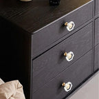 12-Pack Brass Base Crystal Drawer Knobs,Glass Crystal Gold Cabinet Knobs,1-5/16-Inch Hexagon,Kitchen Hardware Pulls, Modern Bathroom Hardware knob