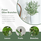 2 PCS 39 Inch Faux Olive Branches Artificial Flowers Greenery Stems Olive Tree Branch for Vase Filler Home Decor Indoor