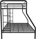 DHP Dusty Metal Bunk Bed with Secured Ladders, Twin/Full, Black