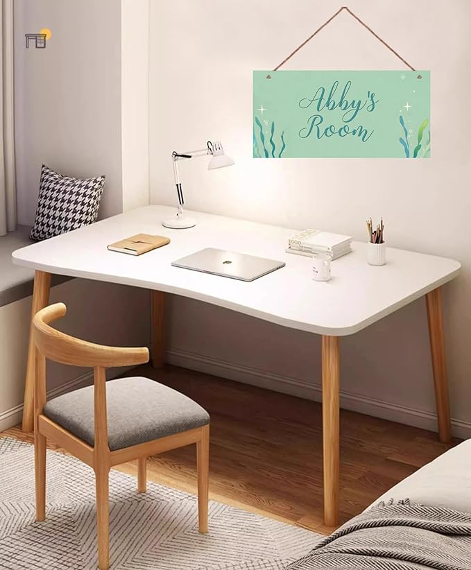 Personalized Signs Ocean Seaweed Sign For Kids Room Custom Name Door Wall Decor Floral Nursery Art Plate For Boys Room Girls Bedroom Little Man Cave
