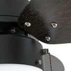 Honeywell Ceiling Fans Ocean Breeze Modern 30 Inch Ceiling Fan with Light, Pull Chain LED Indoor Fan with 3 Blades, Dark Brown Chestnut and Light Oak Blade Finish Options, Bronze (50602-01)