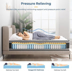 Vesgantti King Mattress, 14 Inch Hybrid Innerspring Mattress with Memory Foam, Individually Pocket Coils for Motion Isolation, King Size Mattress in a Box, Medium Firm Feel